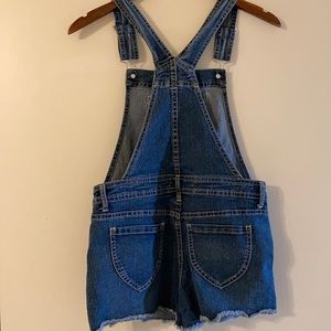 Cutoff jeans short overalls